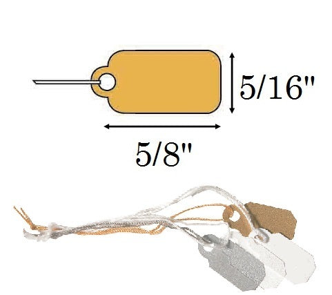 5/16" x 5/8" White Paper Jewelry String Tags