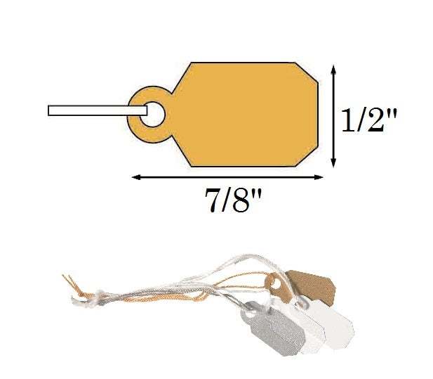 1/2" x 7/8" Plain Gold Plastic String Tags