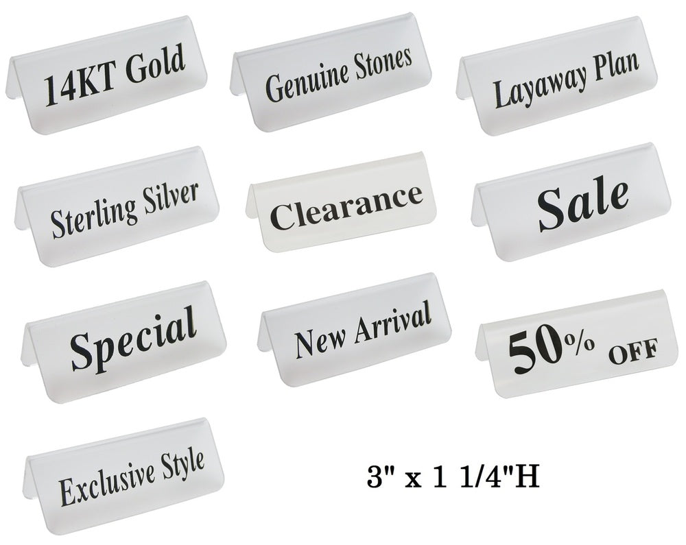 Frosted Acrylic Red "Clearance" Print Showcase/Showroom Sign - 3" x 1 1/4"H