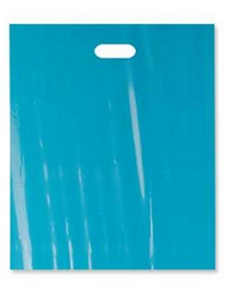 20" x 20" x 5" Teal Patch Handle Bags (50 Bags/Pk)