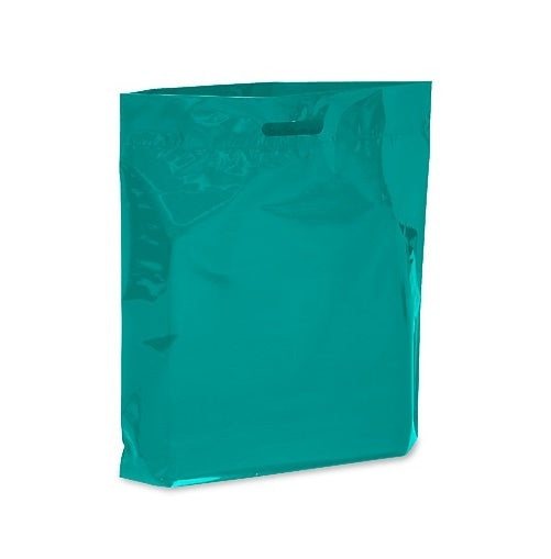 Teal 9" x 12" Patch Handle Bags (100 Bags/Pk)