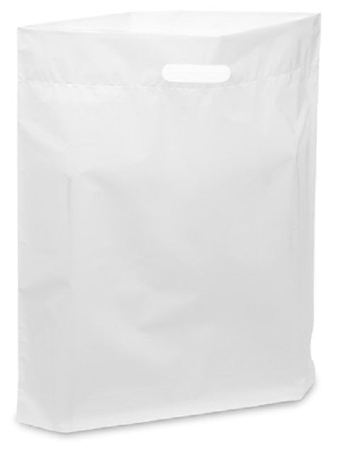 White 15" x 18" x 4" Patch Handle Bags (100 Bags/Pk)