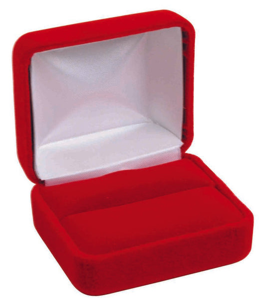 Classic Red Velvet Double Ring Gift Box