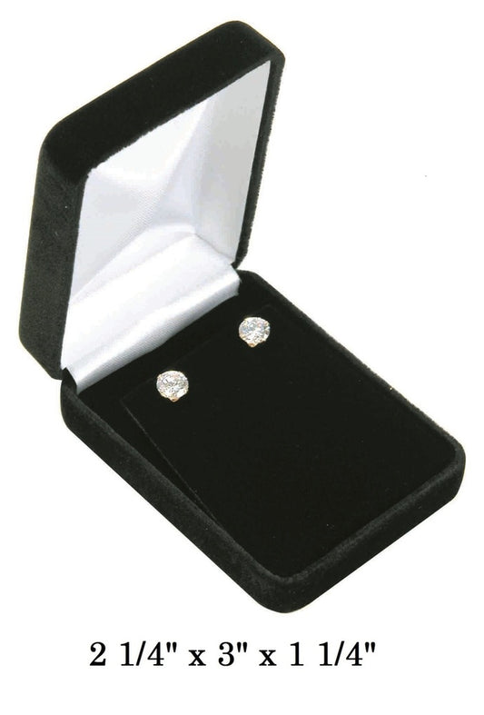 Classic Black Velvet Pendant/Earring (Flap)Jewelry Gift Box