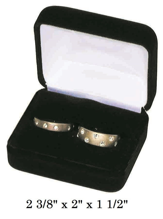 Classic Black Velvet Double Ring Gift Box