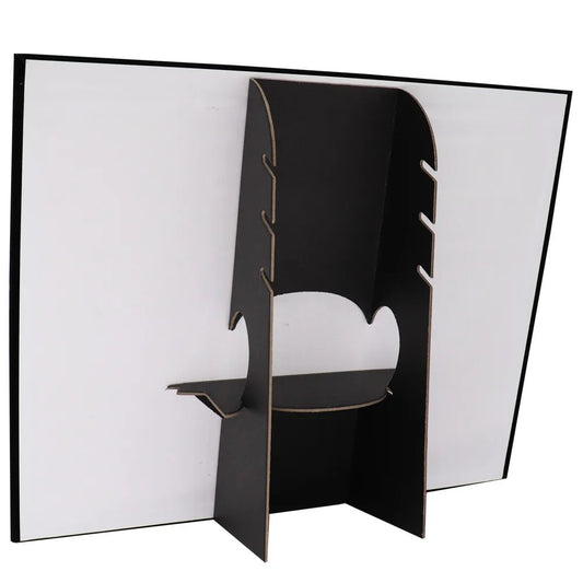 14.5" x 12"H Black Necklace display pad with 15 Hooks with a built in easel