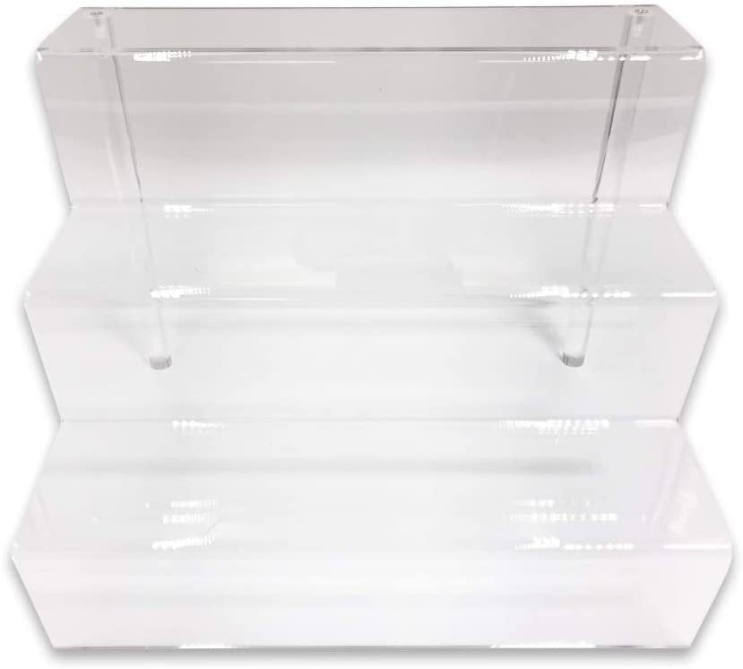 Three Tier Stepped Acrylic Riser Display – For Baked Goods, Collectibles, and more