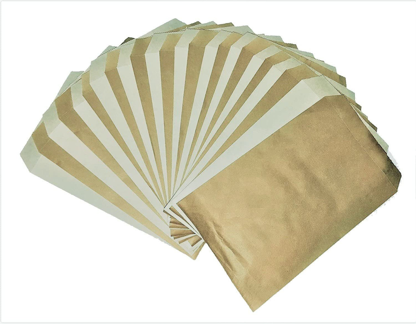 50 Bags - 5" x 7" Kraft&White Paper Bags for candy, cookies, merchandise, pens, Party favors, Gift bags