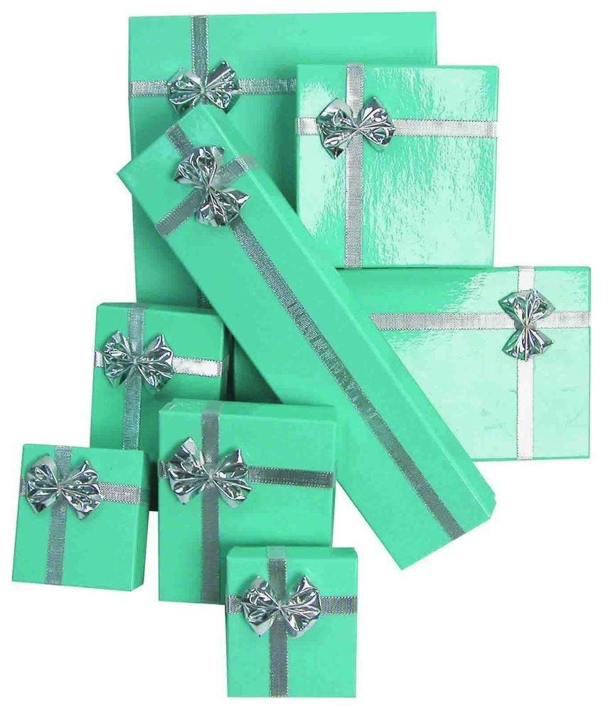 12 Boxes - Glossy Teal Bow Tie Gift Boxes for Bracelet or Watch  - 3 3/8" x 6 1/4" x 1"