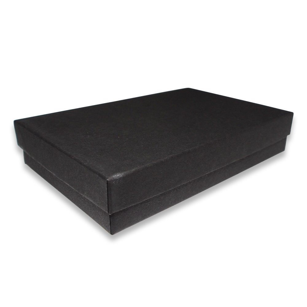 N'icePackaging – USA-Made Matte Black Cotton Filled Gift Boxes - for Pendants/Necklaces/Large Earrings - 5 3/8" x 3 7/8" x 1"