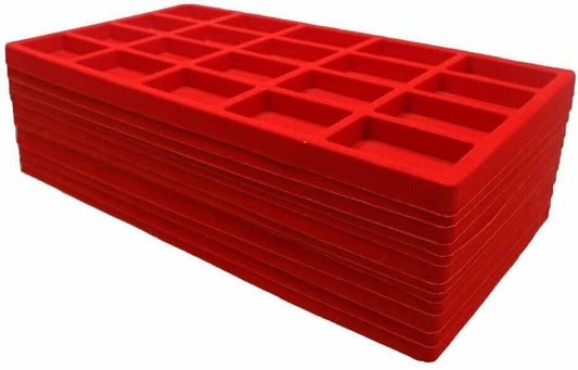 Flocked 20 Slot (2 3/8" x 1 1/2") Storage Tray Inserts - for Merchandise Jewelry & Organization - 14 1/8" x 7 5/8" x 1/2"
