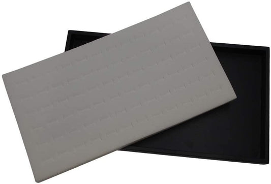 N'icePackaging 1 Qty Black Plastic Jewelry Tray w/Ethereal White 144 Ct Ring Foam Insert Companion - Full Size 14.75 x 8.38 x1
