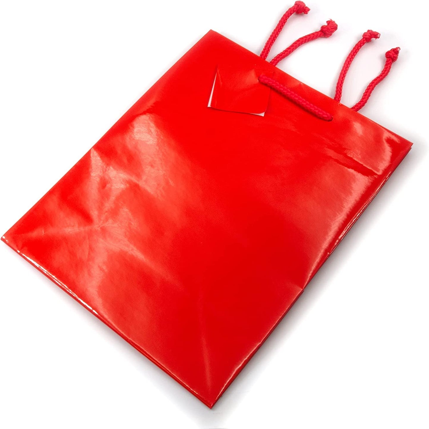 N’icePackaging – 10 Qty – Glossy Red Paper Tote Gift Bags – For Birthdays/Holidays/Parties/Gifts/Sales/Showers/Special Occasions – 4 Sizes