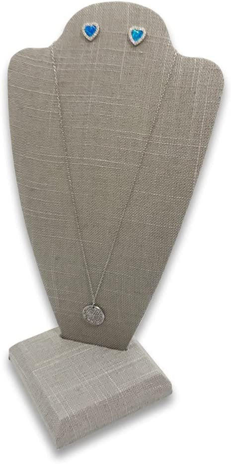 1 Qty - Seal-Grey Linen Detachable Combo necklace & earring 9 1/2" Display - For sales / display / storage / shows / home / showcase / travel