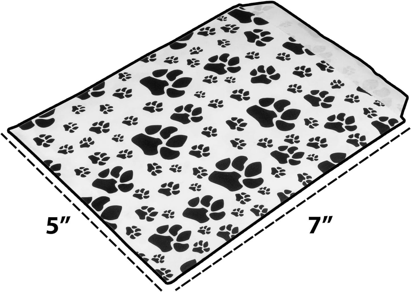 20 White or Brown Bags of our Decorative Flat Paper Gift Bags - Paw-Print Pattern for Sales/Treats/Parties Cookies/Gifts