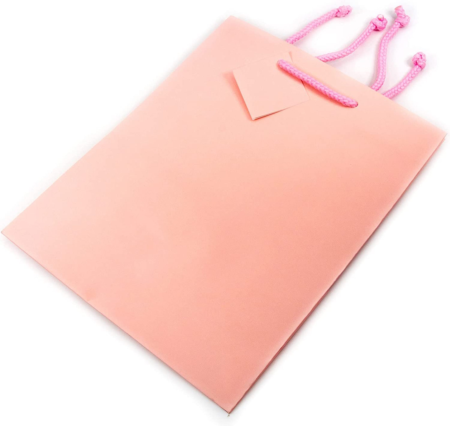 N’icePackaging – 10 Qty – Matte Pink Paper Tote Gift Bags – For Birthdays/Holidays/Parties/Gifts/Sales/Showers/Special Occasions – 4 Sizes