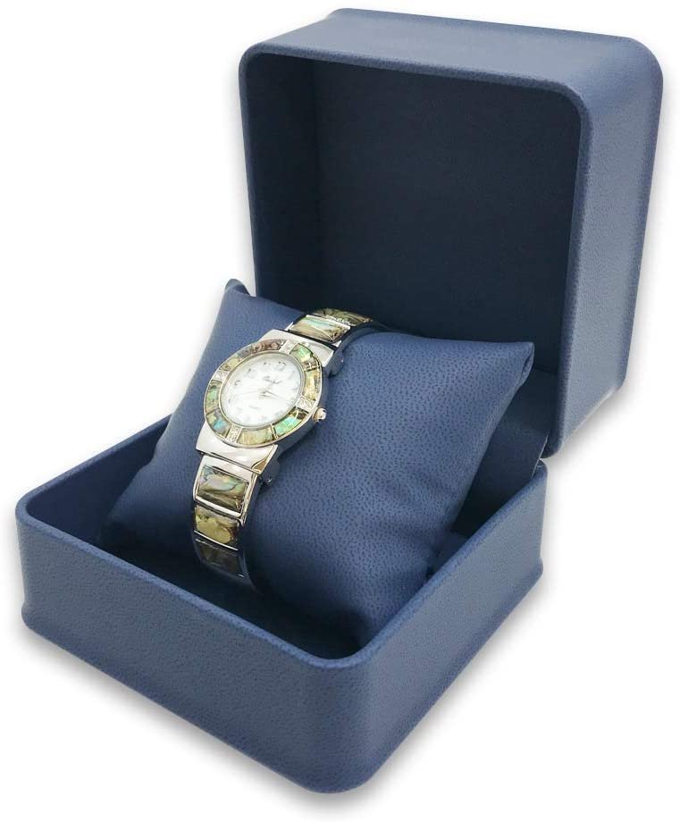 1 Qty - Soft-Touch Watch Pillow Egyptian-Blue Jewelry Box - Plush Faux Leather - Sales / Display / Gifts