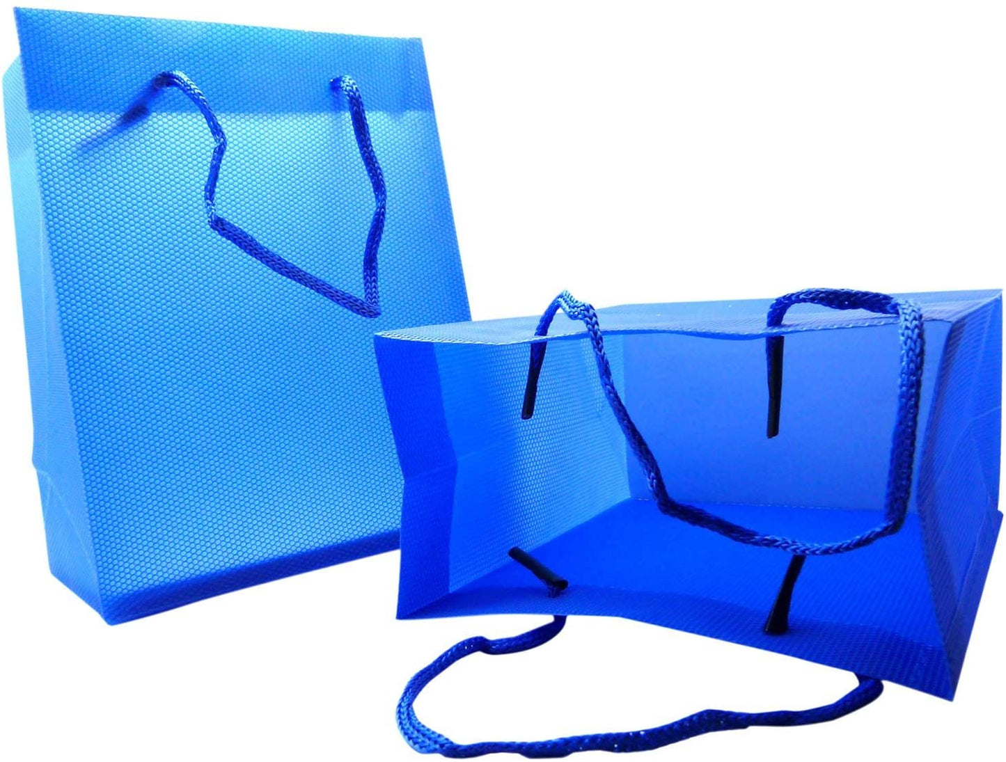 12 Qty Egyptian Blue Gift Bags/Small Tote with Handles - 5.5" x 2.5" x 4.5" - N'icePackaging