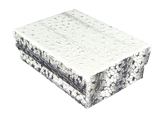 N'icePackaging – Imported Silver Textured Cotton Filled Gift Boxes - for Pendants/Earrings/ Zippos/Collectables - 3 1/4" x 2 1/4" x 1"