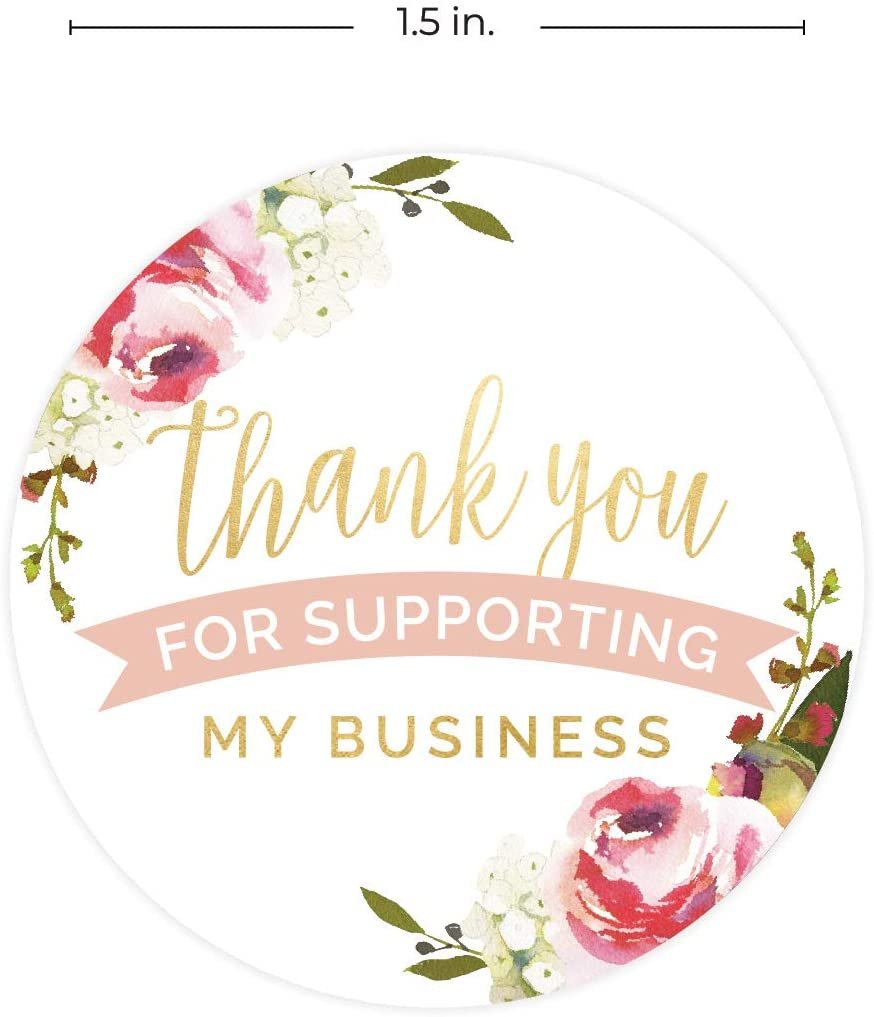 N’icePackaging – 500 Qty – 1.5 inch Thank You for Supporting My Business Stickers – Self-Adhesive – for Decoration/Sales/Branding/Envelopes (Iridescencent)