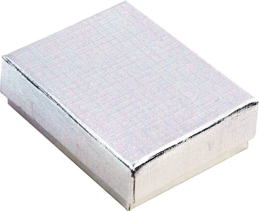 N'icePackaging - 10 Qty Silver Linen Imported Cotton Filled Gift Boxes -  3 1/4" x 2 1/4" x 1"