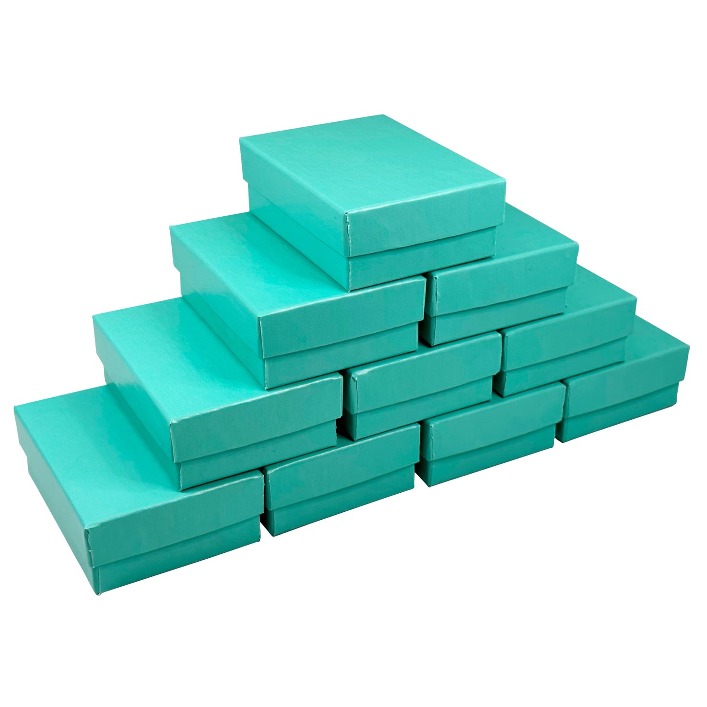 N’icePackaging – 15 Qty - Aqua Blue Cotton Filled Gift Boxes - Size 3" x 2 1/8" x 1" - USA Made - Holidays/Birthdays/Sales/Storage/Display/Travel