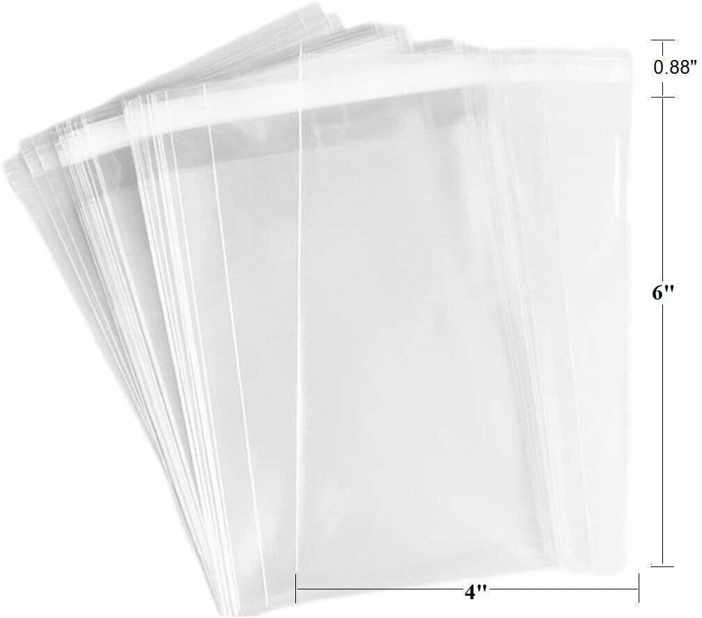 200 Pcs Clear Flat Cello/Cellophane Bags Good for Candies, Cookies, Bakery...