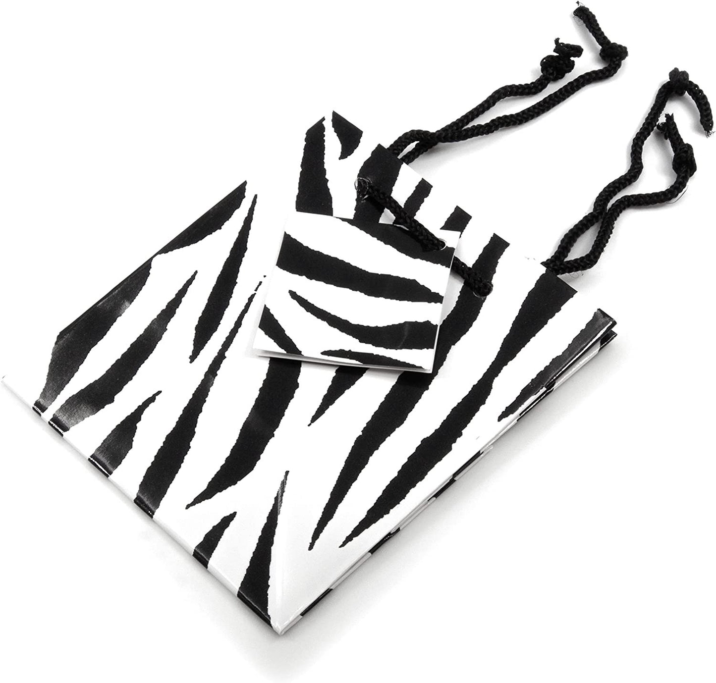 N’icePackaging – 10 Qty – Zebra Paper Tote Gift Bags (3in x 2in x 3.5in) – For Birthdays/Holidays/Parties/Gifts/Sales/Showers/Special Occasions – 4 Sizes