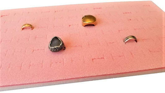 2 Piece 72 Pink Slot Jewelry Travel Ring Inserts Display Pads Pink Foam