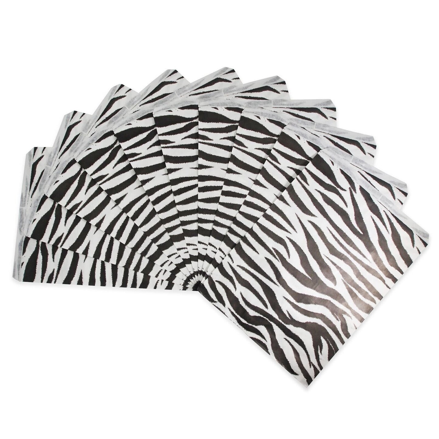 Zebra Pattern on White Flat Paper Gift Bags