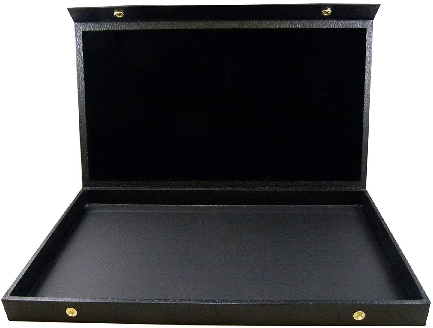 Black Jewelry Display Buckle Case 2 5/8" w Acrylic Glass Top & Pad