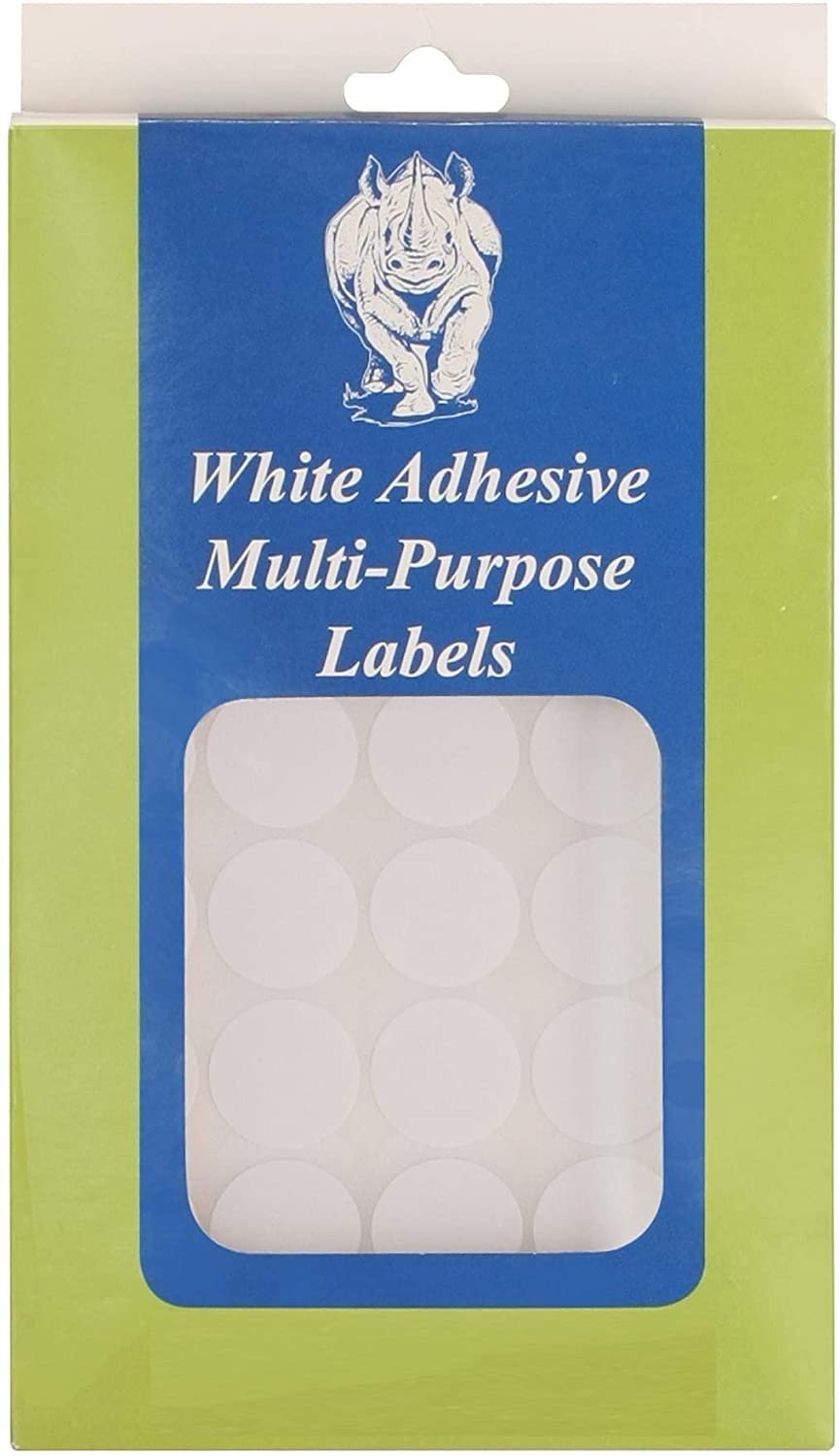 1008 All Purpose Self Adhesive Plain Round White Labels - Easy Use - 3/4 Diameter 19mm