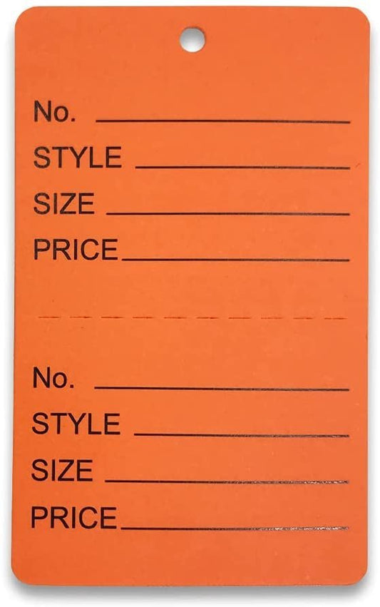 N'icePackaging - 1000 Qty Unstrung Colored Price Tags w/Perforated Stub
