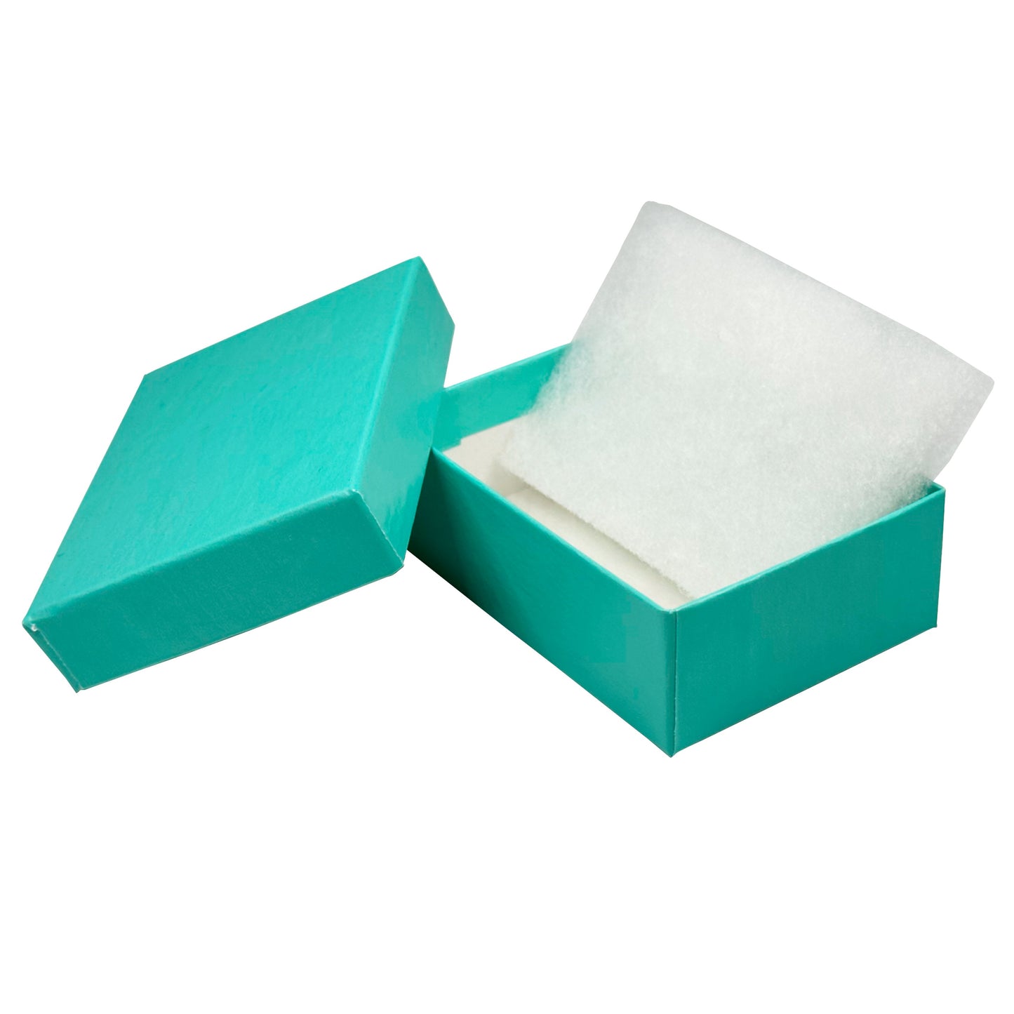 N’icePackaging – 15 Qty - Aqua Blue Cotton Filled Gift Boxes - Size 3" x 2 1/8" x 1" - USA Made - Holidays/Birthdays/Sales/Storage/Display/Travel