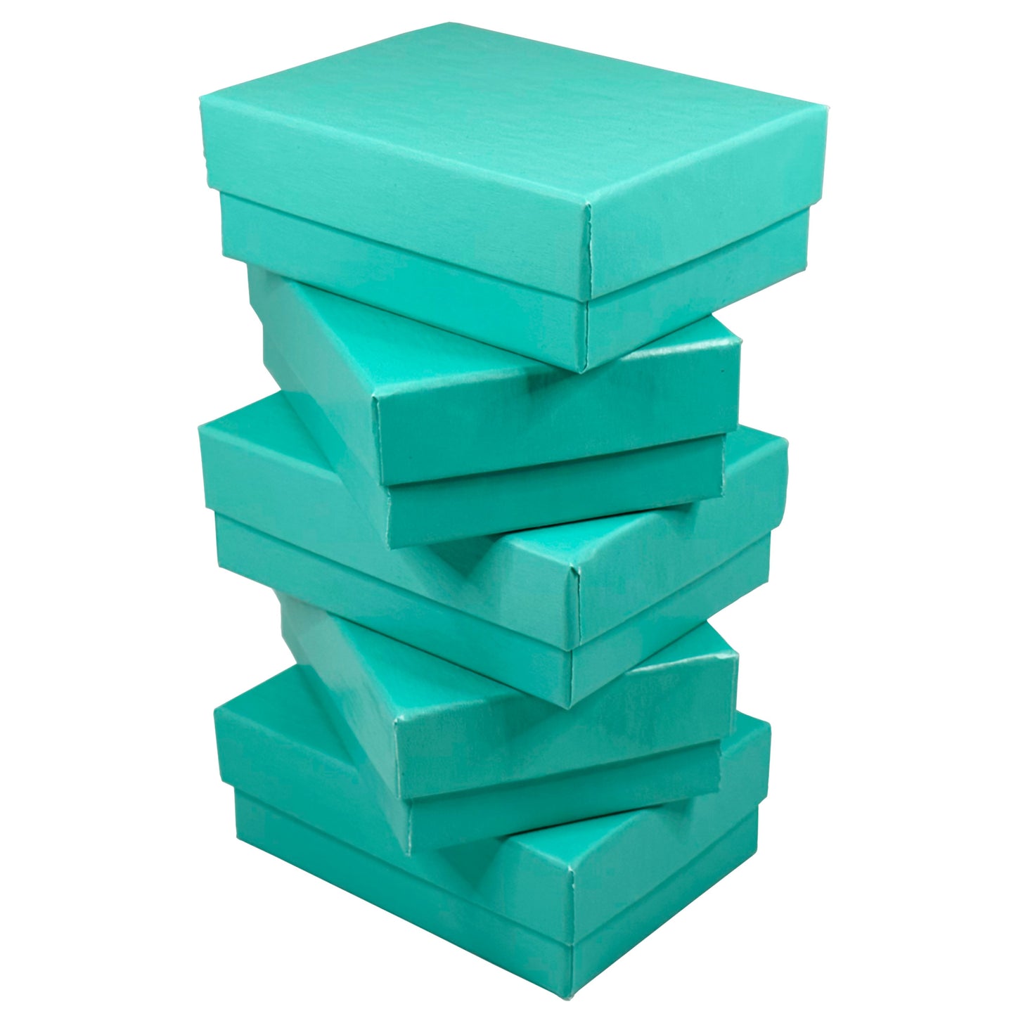 N’icePackaging – 15 Qty - Aqua Blue Cotton Filled Gift Boxes - Size 3" x 2 1/8" x 1" - USA Made - Holidays/Birthdays/Sales/Storage/Display/Travel