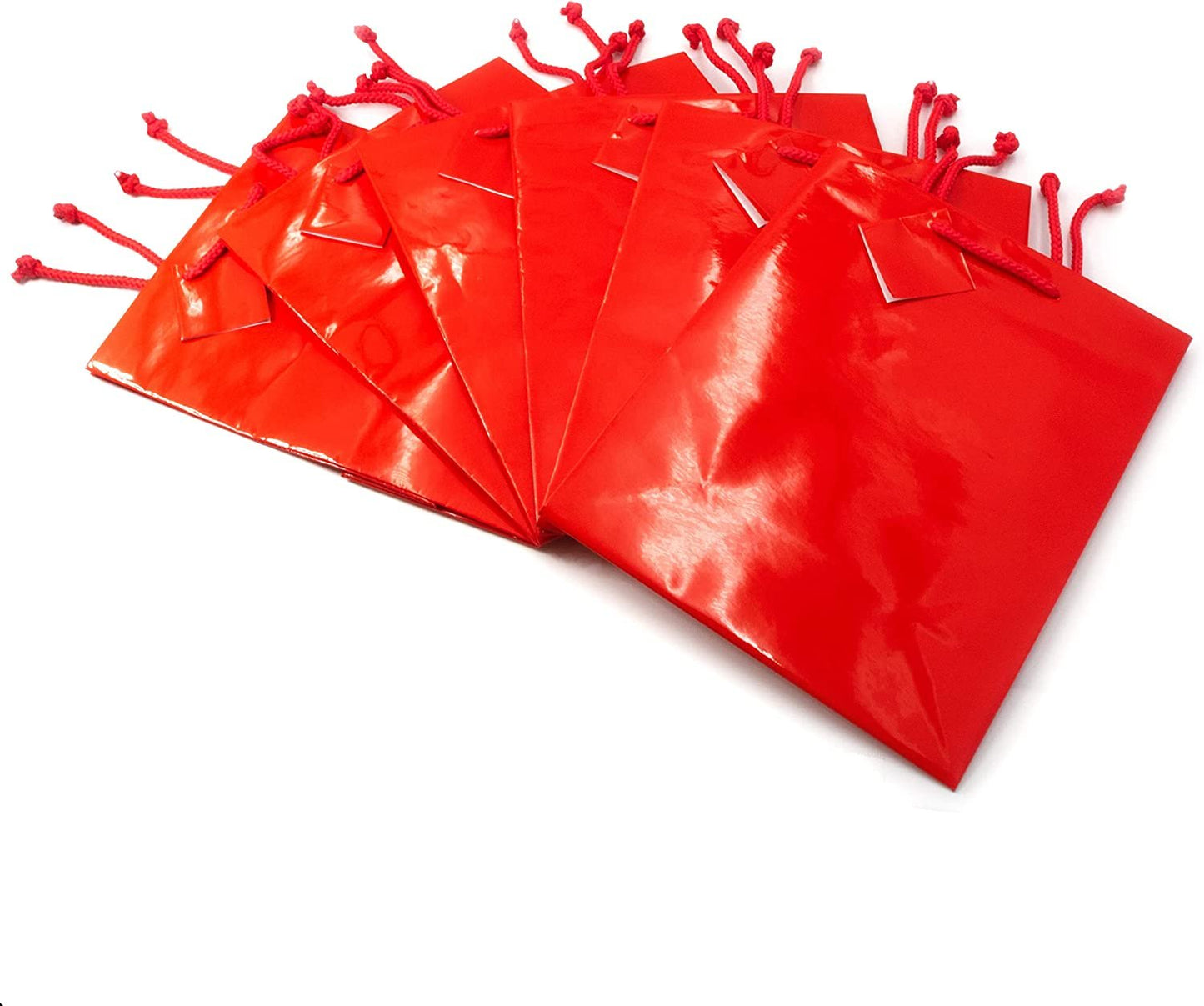 N’icePackaging – 10 Qty – Glossy Red Paper Tote Gift Bags – For Birthdays/Holidays/Parties/Gifts/Sales/Showers/Special Occasions – 4 Sizes