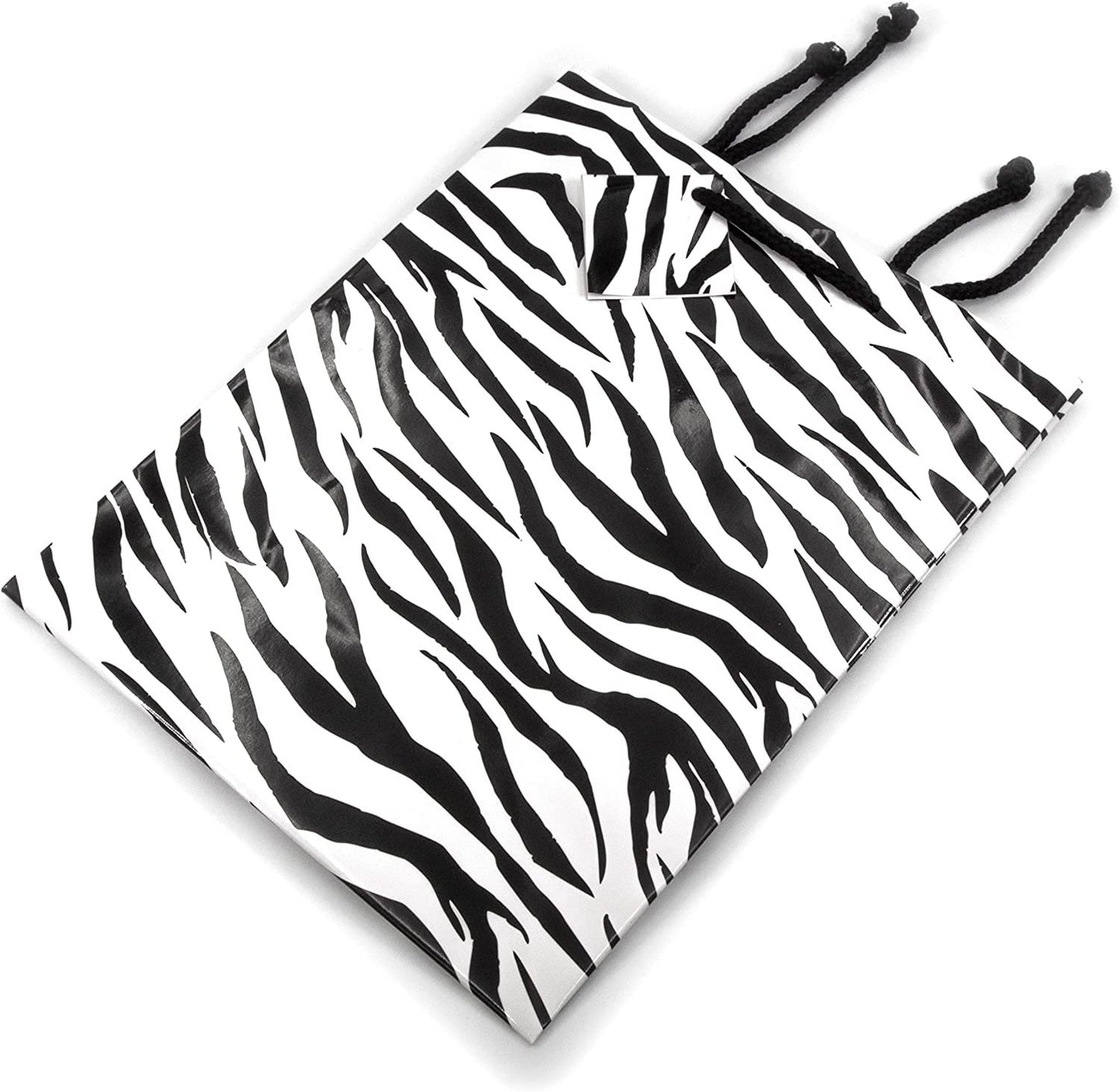 N’icePackaging – 10 Qty – Zebra Paper Tote Gift Bags (3in x 2in x 3.5in) – For Birthdays/Holidays/Parties/Gifts/Sales/Showers/Special Occasions – 4 Sizes