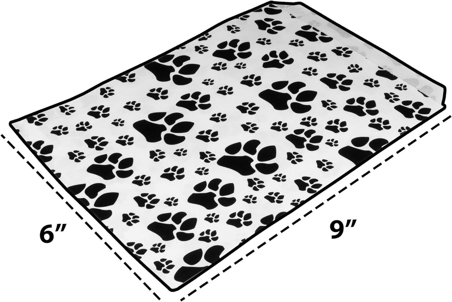 20 White or Brown Bags of our Decorative Flat Paper Gift Bags - Paw-Print Pattern for Sales/Treats/Parties Cookies/Gifts