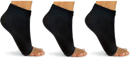 Toeless Workout & Training Socks-3 Pairs - Perfect for Yoga, dance, exercise, pedicures, Pilates, and more