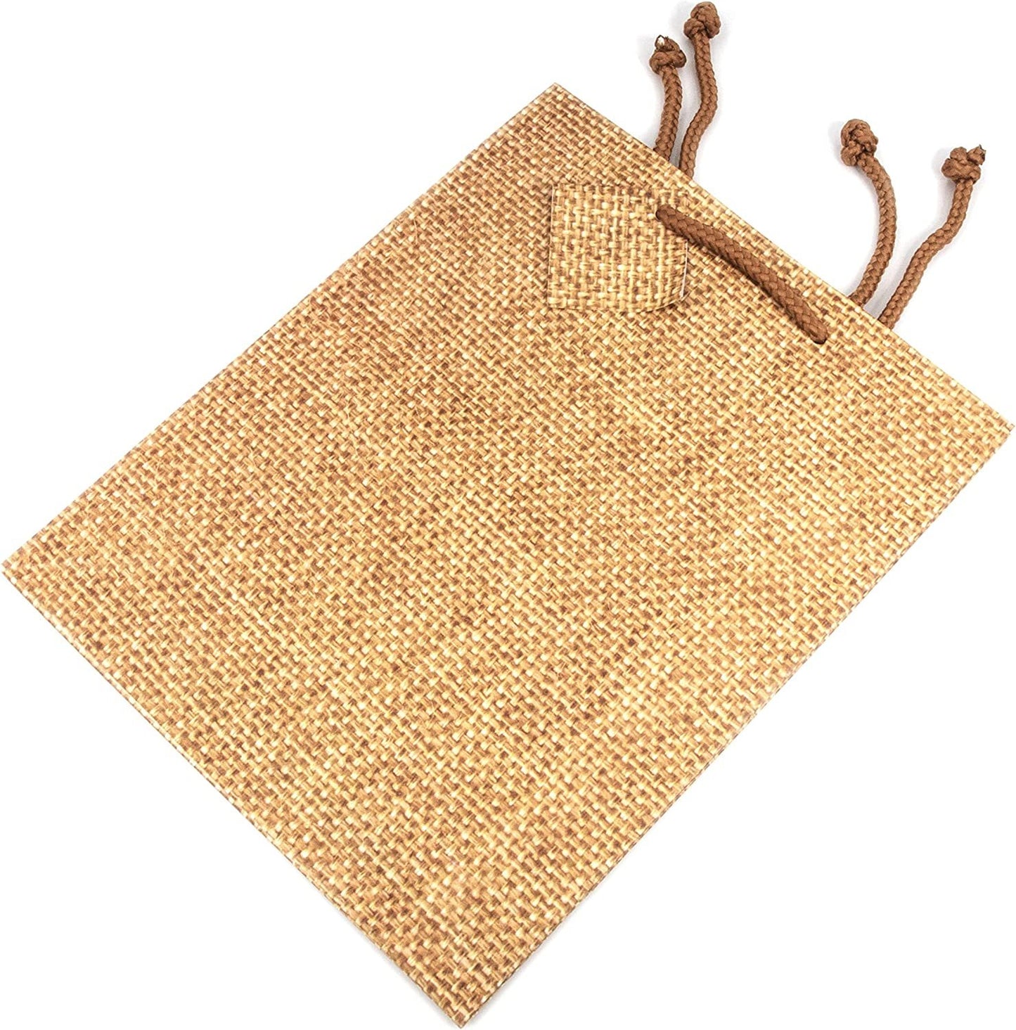 N’icePackaging – 10 Qty – Burlap Paper Tote Gift Bags – For Birthdays/Holidays/Parties/Gifts/Sales/Showers/Special Occasions – 4 Sizes