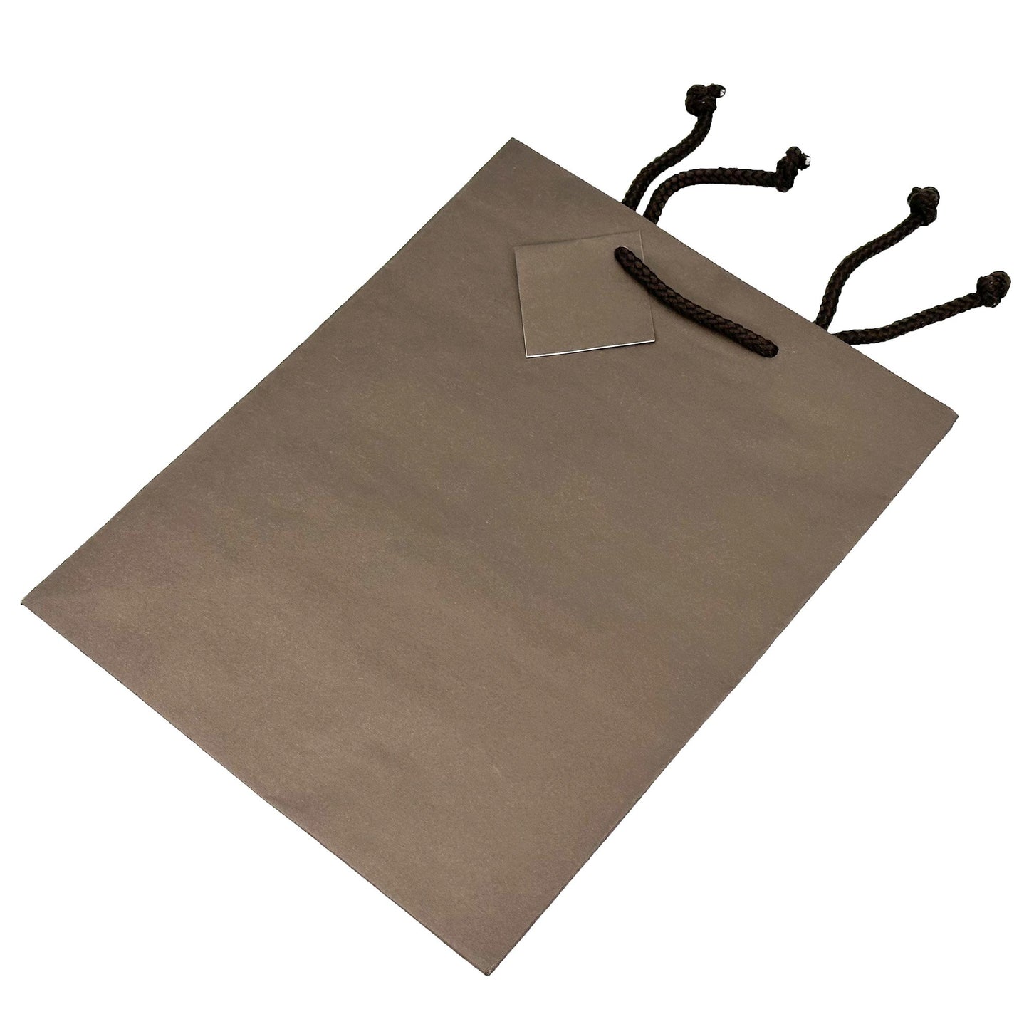 N’icePackaging – 10 Qty – Matte Dark Brown Paper Tote Gift Bags – For Birthdays/Holidays/Parties/Gifts/Sales/Showers/Special Occasions – 4 Sizes