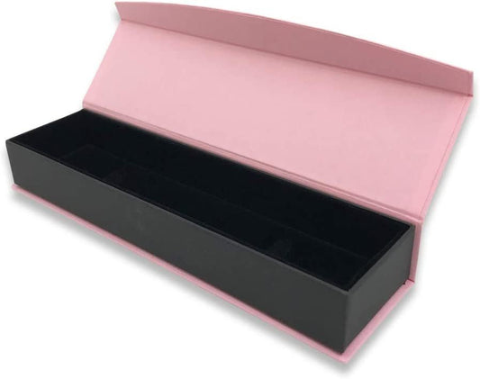 1 Qty - Flamingo-Pink Magnetic Flap Bracelet / Watch Jewelry Box - Textured Gift Box