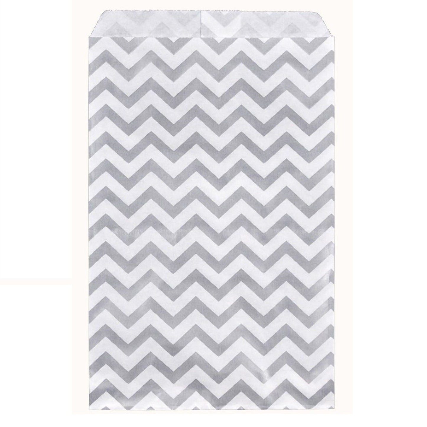 100 Bags/Pack - Flat Mixed Chevron Paper Bags for candy, cookies, merchandise, pens, Party favors, Gift bags, and promotional bags