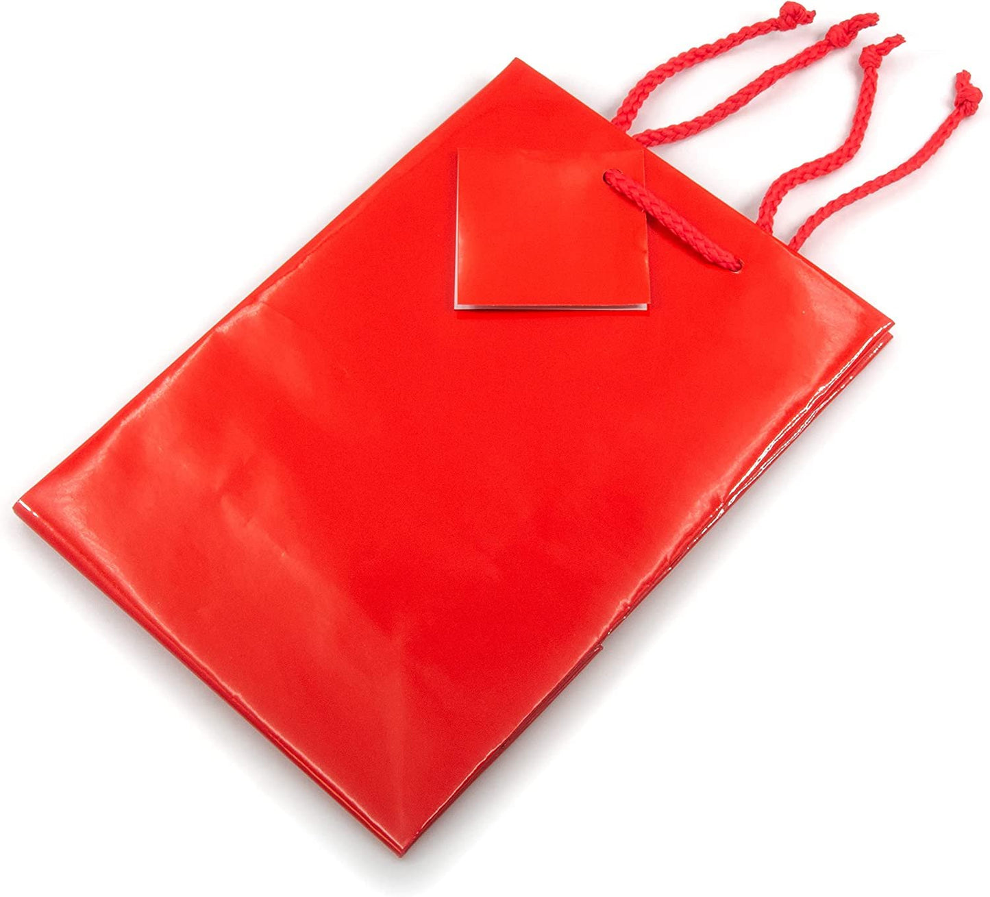 N’icePackaging – 10 Qty – Glossy Red Paper Tote Gift Bags – For Birthdays/Holidays/Parties/Gifts/Sales/Showers/Special Occasions – 4 Sizes