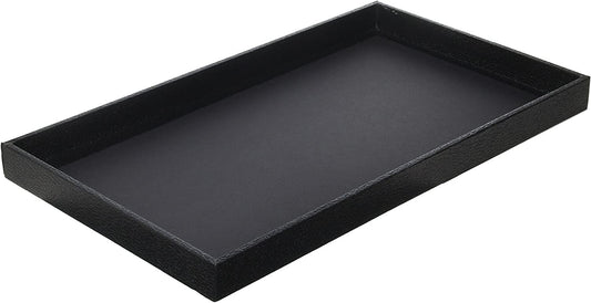 888 Display USA 3-Piece 1 -Inch Deep Black Full Size Plastic Stackable Jewelry Tray 14 3/4" X 8 1/4" X 1"H