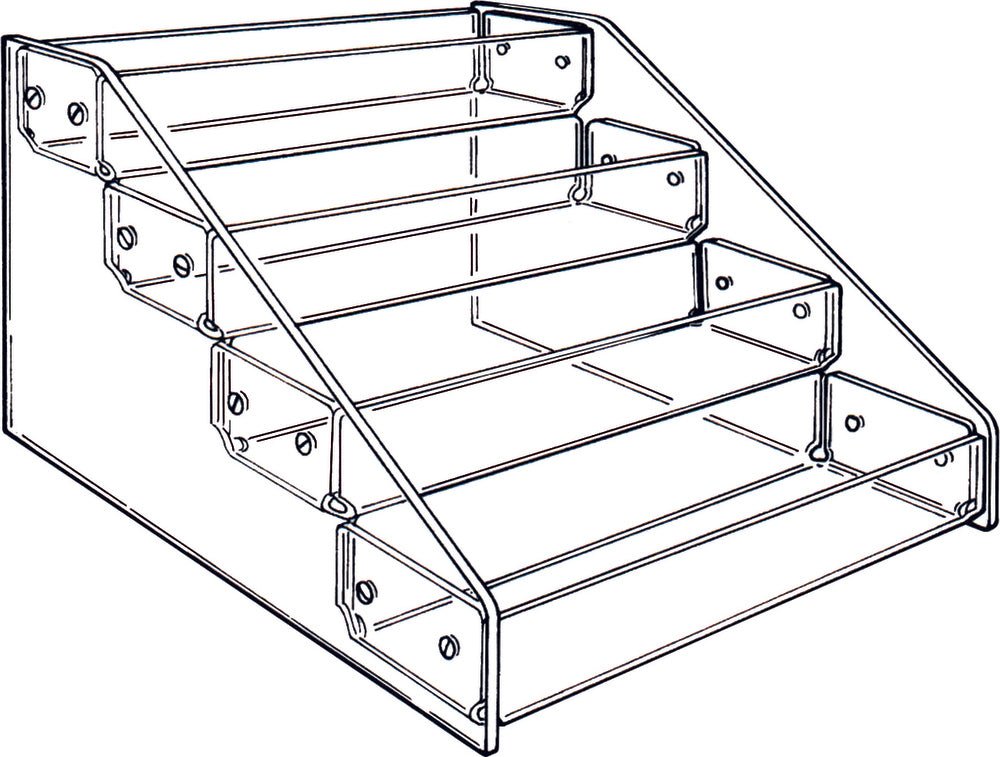 4-Tier 4 Bin Countertop Display