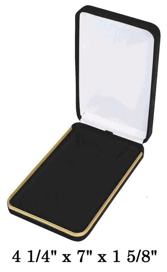 Classic Black Velvet Necklace Gift Box with an Elegant Brass Trim