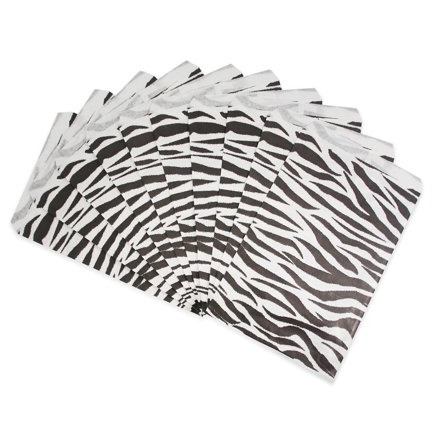 Zebra Pattern on White Flat Paper Gift Bags