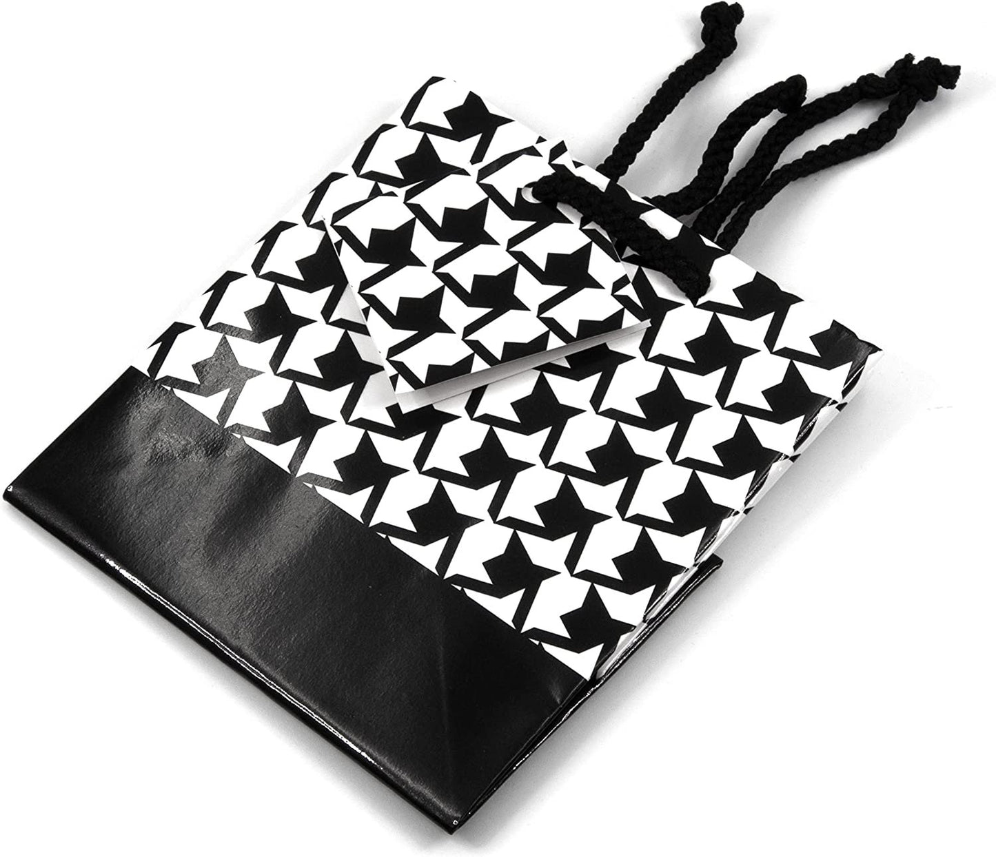 N’icePackaging – 10 Qty – Houndstooth Paper Tote Gift Bags (4in x 2.75in x 4.5in) – For Birthdays/Holidays/Parties/Gifts/Sales/Showers/Special Occasions – 4 Sizes