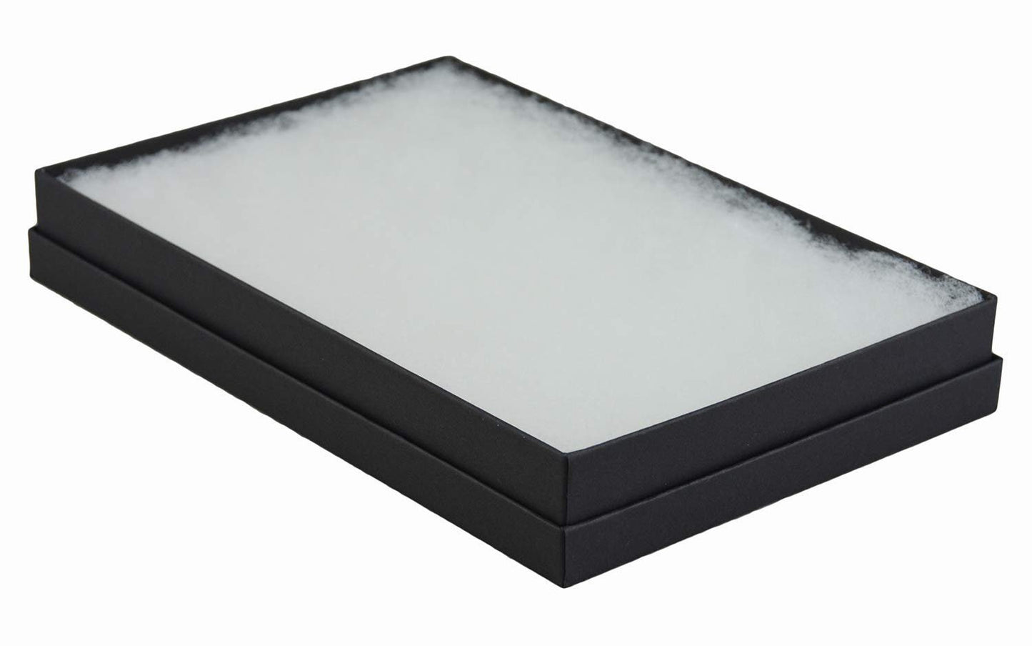 N'icePackaging – Imported Matte Black Cotton Filled Gift Boxes - for Necklaces and other Large and Heavy Jewelry - 7" x 5" x 7/8"